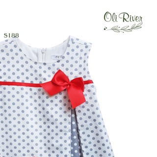 Váy Đầm Chấm Bi Cho Bé Gái Chất Liệu Cotton Mềm Mát
