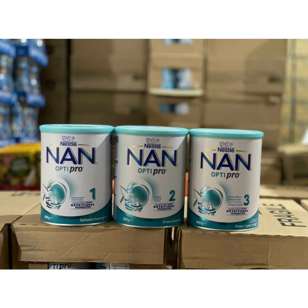 Sữa Nan Úc Optipro đủ số 1 2 3 800g mẫu mới nhất