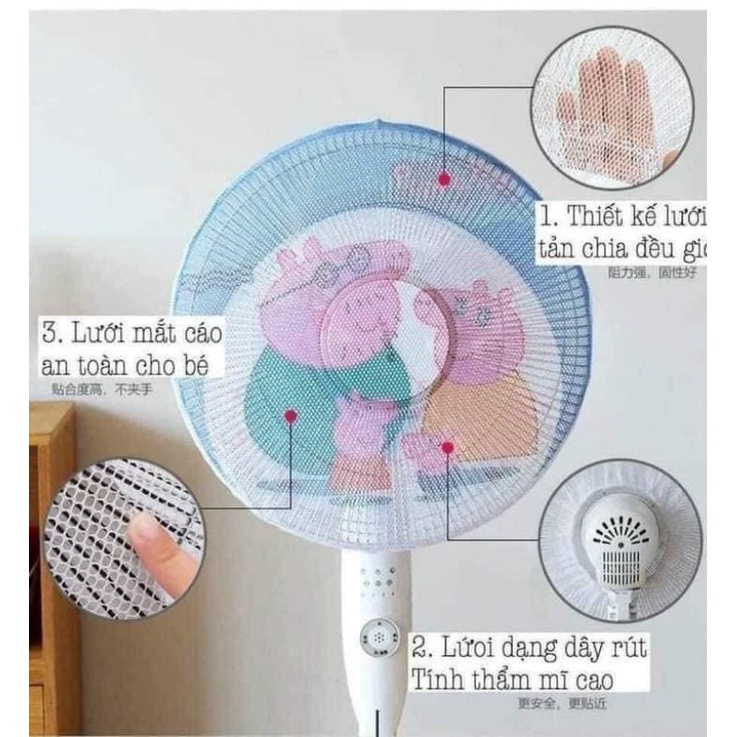 Lưới bọc quạt thông minh 3D sét 2 cái