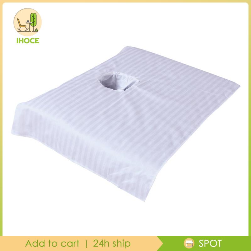 Khăn cotton trải giường mát xa có cắt lỗ phần khuôn mặt 50x80cm