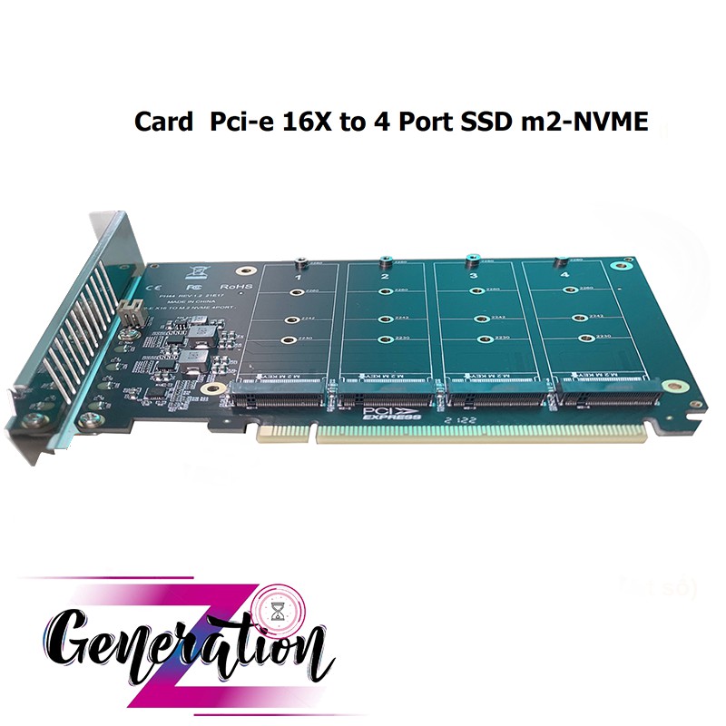 CARD GẮN Ổ CỨNG SSD M2 PCIE - CARD PCI EXPRESS 16X- 4 PORT SSD M2 PCIE (NVME)
