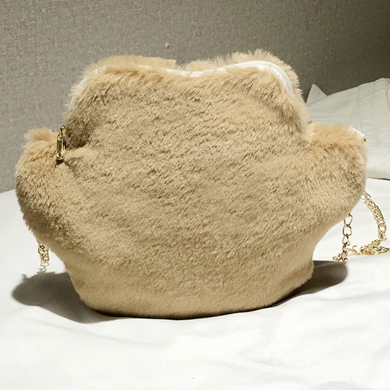 Túi Đeo Vai Đựng Tiền Xu Hình Chân Mèo Bằng Lông Xù Dễ Thương