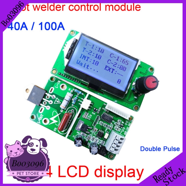 100A / 40A Lcd Display Digital Double Pulse Encoder Spot Welder Welding Machine Transformer Controller Board Time Control