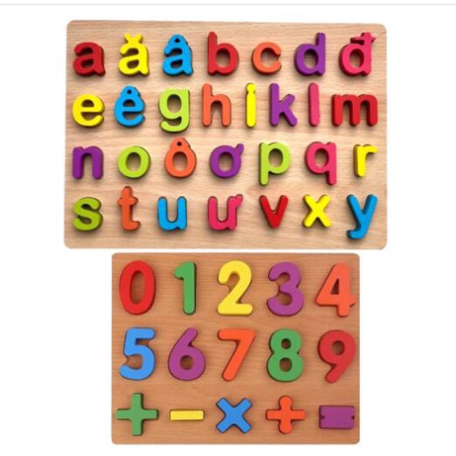 Combo 2 bảng chữ và số