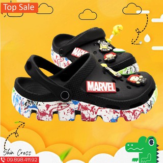 dép cross💖FREESHIP💖dép cross vảy sơn DUET đen DEPCROSSHB53 tặng thêm 12 jibitz cross