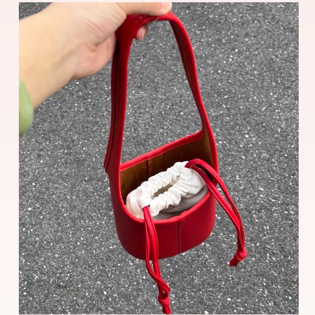 Túi Xách Bucket Dây Rút Phong Cách Hàn Quốc Đơn Giản Cho Mẹ Và Bé