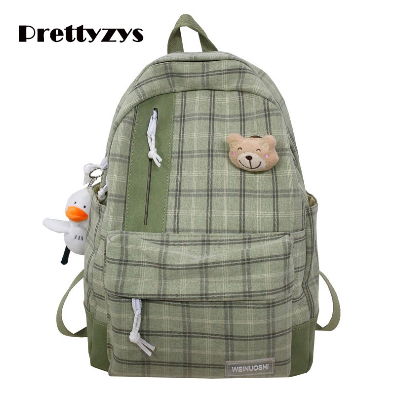 Ba lô học sinh Prettyzys cỡ 15.6inch thời trang phong cách Hàn Quốc cho nữ - Hàng nhập khẩu