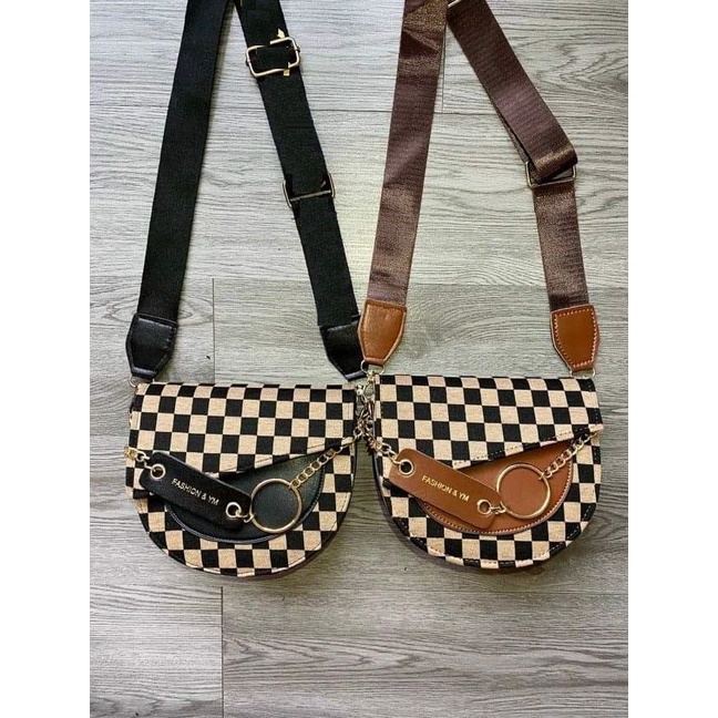 Túi Xách Nữ Họa Tiết Thời Trang  Đi Chơi Du Lịch Phong Cách Cá Tính Họa Tiết Caro Samsora store - KN2223
