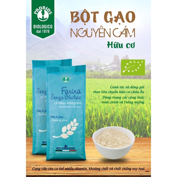 Bột Gạo Nguyên Cám Hữu Cơ 375g ProBios Organic Wholemeal Rice Flour