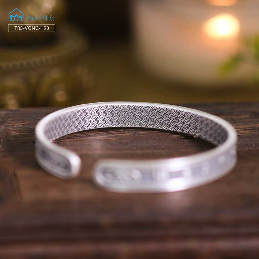 Vòng tay hoa sen khắc chú Om mani - Trang sức Phật giáo - Trong Nhà