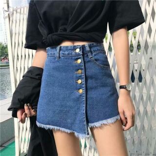 Chân váy jean lệch tà