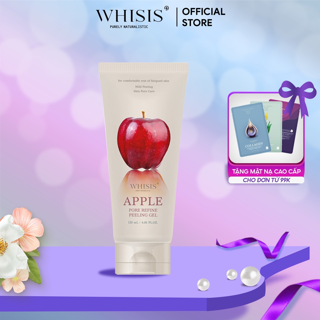 Tẩy Tế Bào Chết Mặt Dạng Gel WHISIS Apple Pore Refine Peeling Gel Thu Nhỏ Lỗ Chân Lông Chiết Xuất Táo Đỏ Lên Men 120ml