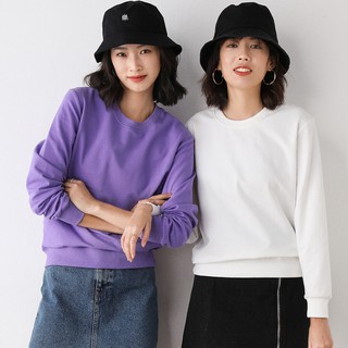 ÁO NỈ DA CÁ DÀY DẶN CỔ TRÒN PHONG CÁCH HÀN QUỐC