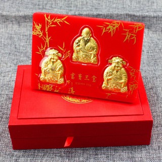 Bộ 3 ông thần tài phúc lộc thọ mạ vàng 24k