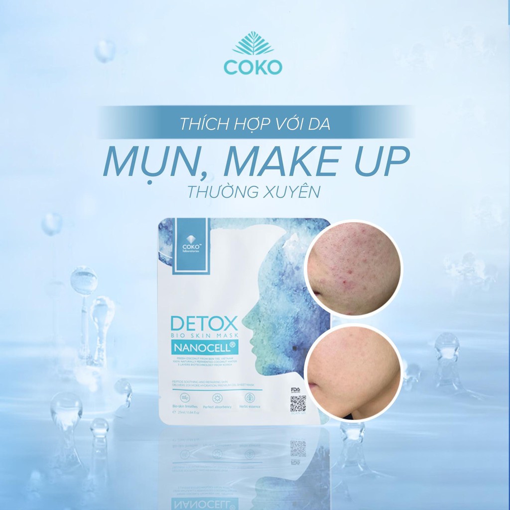 [COKO] Hộp 7 mặt nạ ngủ sinh học Coko Detox thải độc thanh lọc da, hỗ trợ điều trị mụn