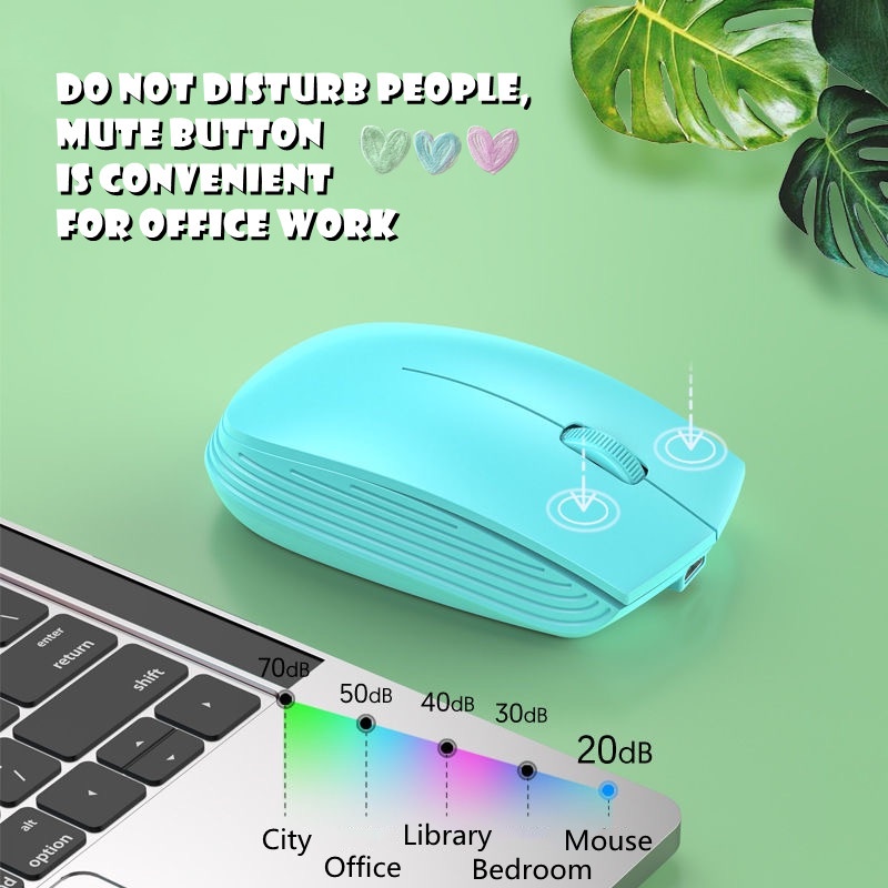 Chuột không dây Màu Macaron Di Động Có Thể Sử Dụng Trong Khi Sạc Lại