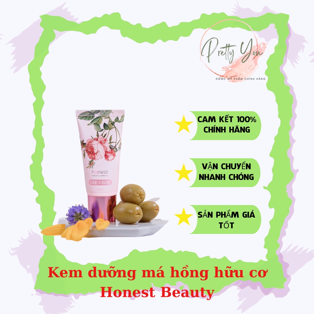 Kem dưỡng da tạo má Hồng hữu cơ, tự nhiên không make up HONEST BEAUTY LIKE A ROSE