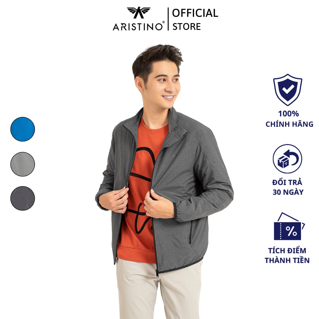Áo khoác gió 2 lớp nam Aristino dáng suông nhẹ, 3 màu trẻ trung lịch lãm, chất vải bền màu, cản gió tốt - AJKR01