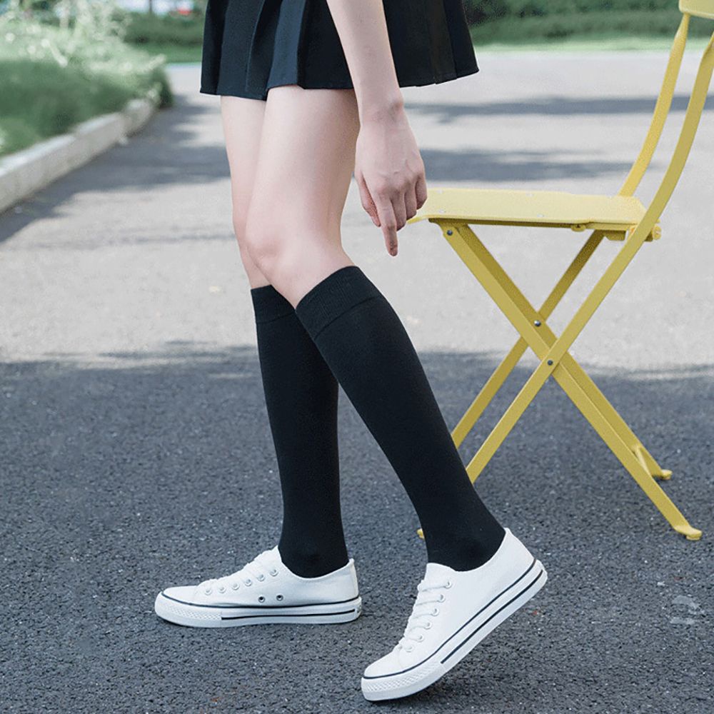 Vớ cotton cổ cao co giãn giữ ấm nhiều màu sắc thời trang cho nữ