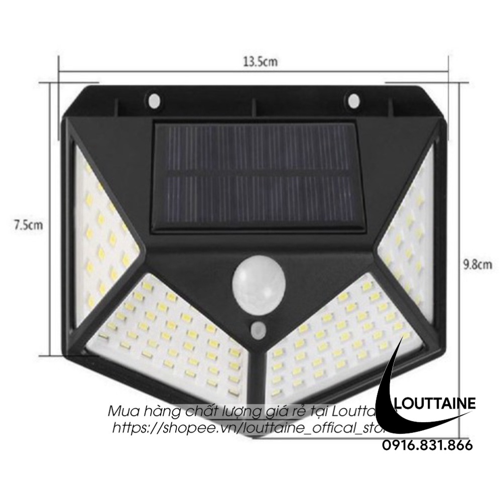 Đèn năng lượng mặt trời cảm biến chuyển động đèn led tích điện cảm biến 20 W 100 bóng led nhỏ