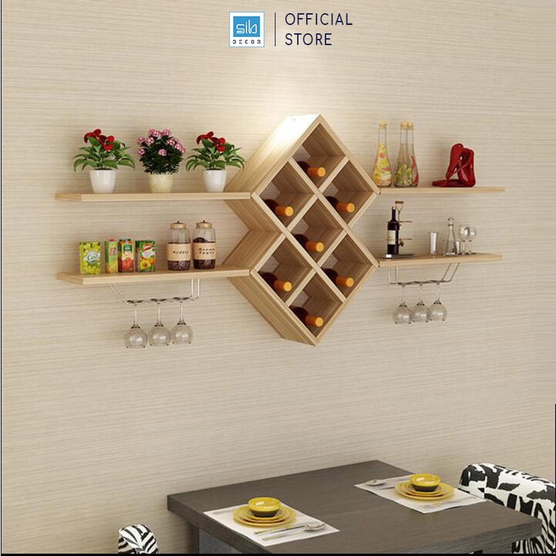 Kệ Vang Treo Tường Giấu Chân Đơn Giản SIB DECOR  - KR09