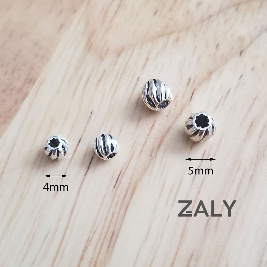Charm bạc chặn lu thống gợn sóng CC22, Bạc 925
