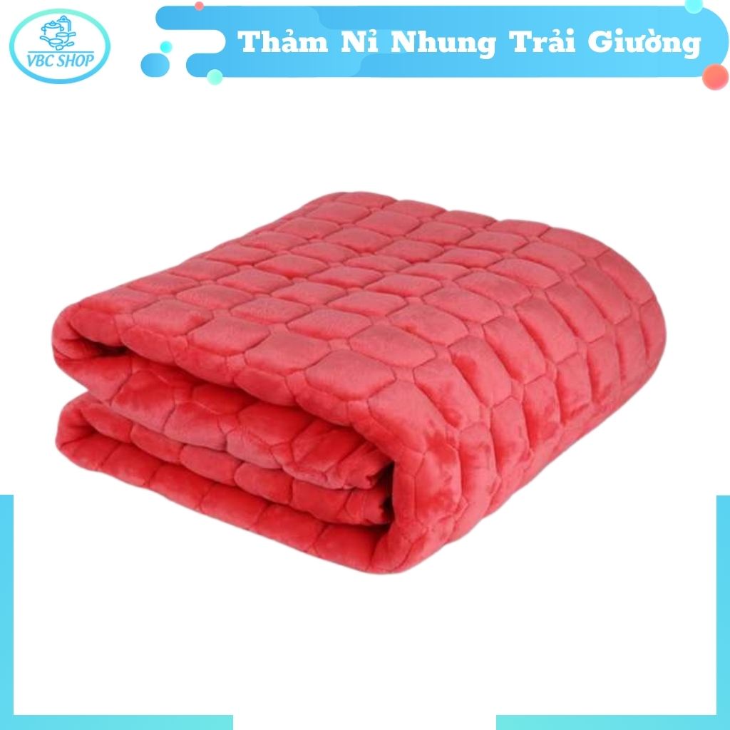 Thảm Nỉ Nhung Trải Giường Có 3 Lớp Cực Ấm, Thảm Nhung Trải Giường Ngủ Siêu Ấm