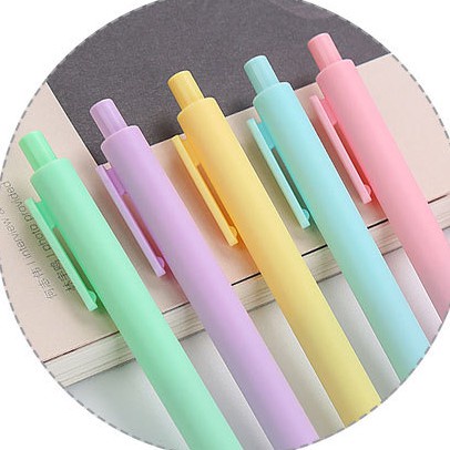 Combo bút bi bấm và ngòi nhiều màu macaron dễ thương 0.5mm MỰC ĐEN B12 RB11