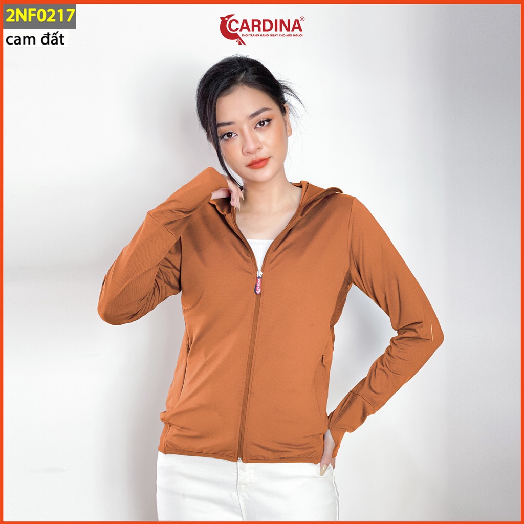 Áo chống nắng nữ CARDINA 2 lớp chất thun lạnh cao cấp viền thể thao chống tia UV thiết kế lưới tản nhiệt 2NF02