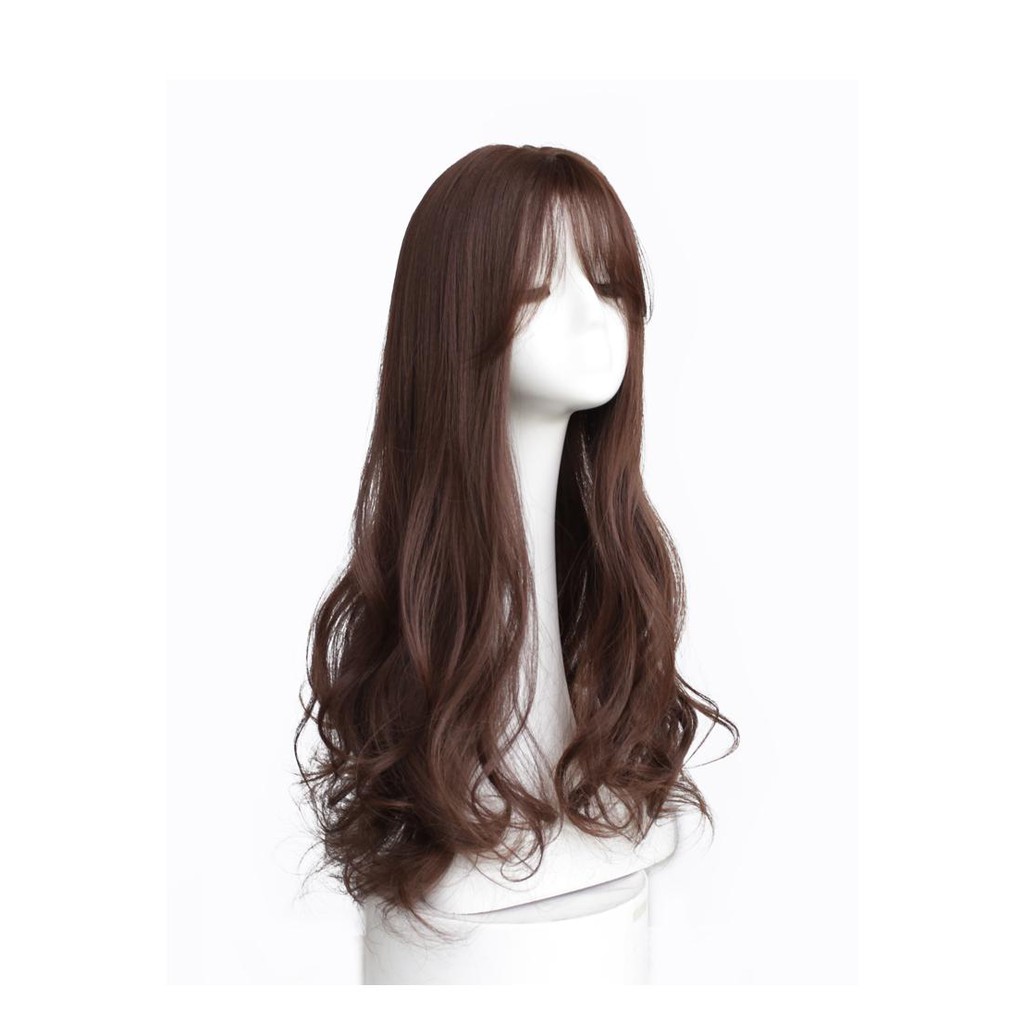 Tóc giả nữ nguyên đầu xoăn dài, tóc bộ cả đầu mái thưa 36