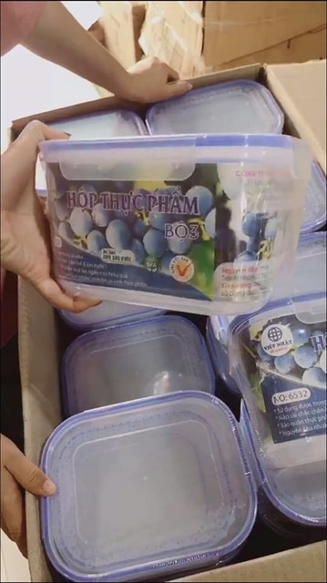 Sét 3 hộp nhựa đựng thực phẩm ( 3 hộp nhựa dùng được cho lò vi sóng)