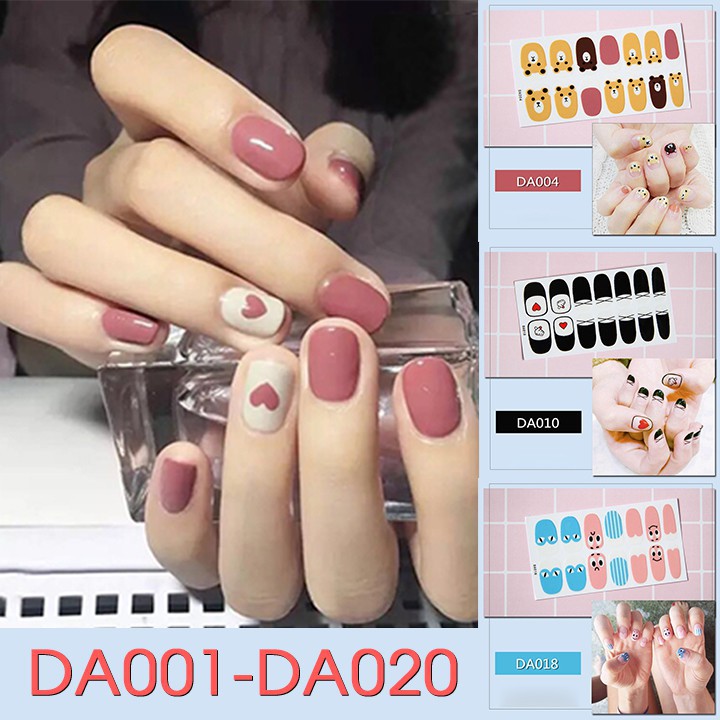 Miếng dán trang trí móng tay nhiều kiểu đa dạng DA001-DA020 DIY