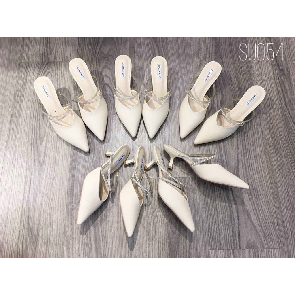 🌸HOT FREESHIP DÉP SỤC QUAI ĐÁ GÓT NHỌN CAO 2P CHẤT ĐẸP ÊM CHÂN MS118