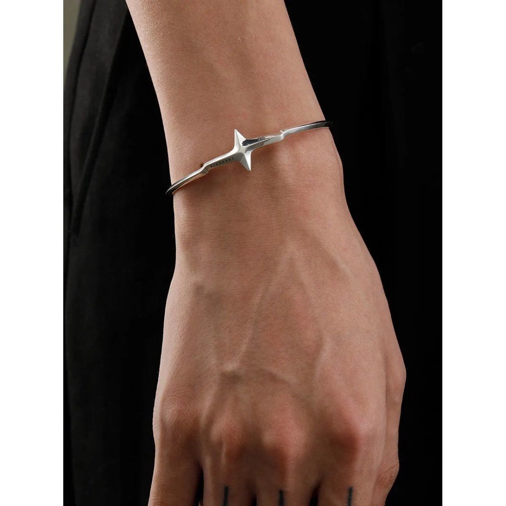 Vòng Tay Mạ Bạc 925 Mặt Thánh Giá X En Joint-Name Blue Warrior