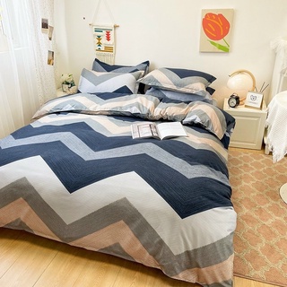 Bộ chăn ga Poly nhập khẩu chần bông mẫu Kẻ ZicZac Decor Home