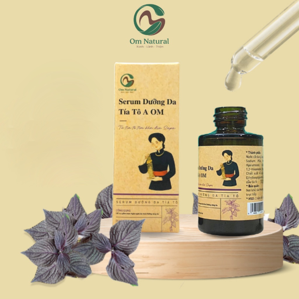 Serum Dưỡng Da Tía Tô A OM Natural Cấp Ẩm Sâu, An toàn Lành tính 30ml