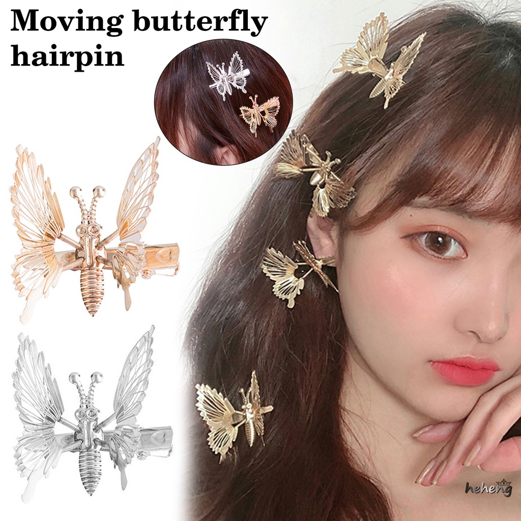 Kẹp Tóc Hình Cánh Bướm Bằng Kim Loại Cho Nữ