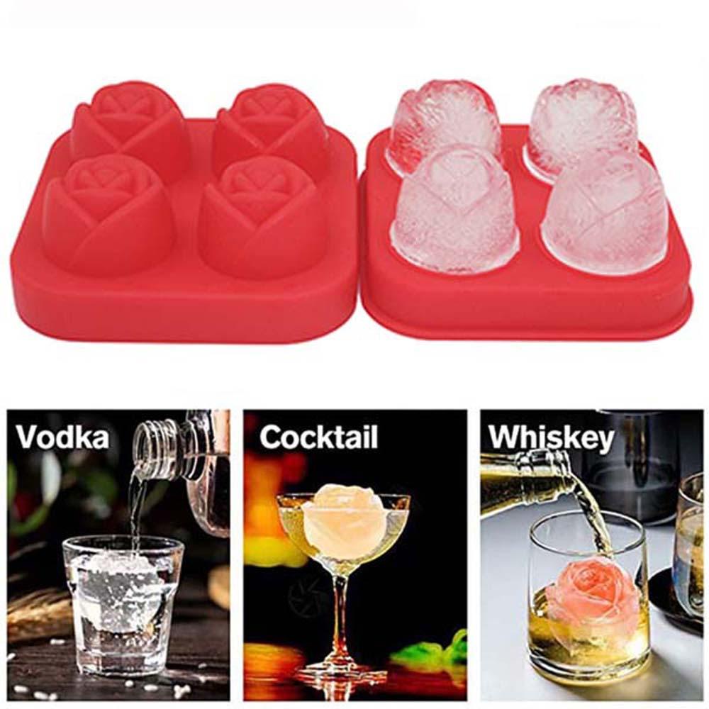 Khuôn Silicone Làm Đá Viên Tạo Hình Hoa Hồng Độc Đáo Tiện Dụng