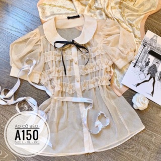 Bigsize Áo cổ bèo A150