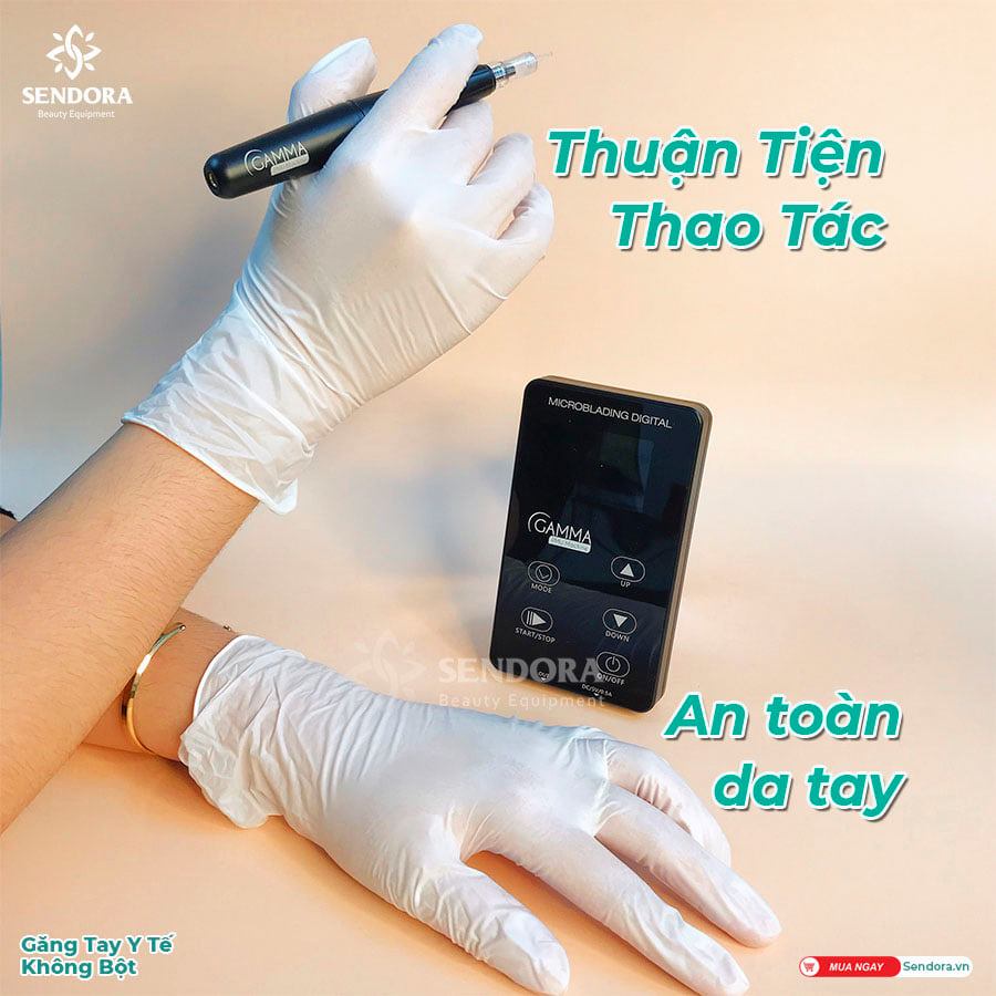 Găng tay y tế không bột Nitrile Màu đen, Trắng - Hộp 100 chiếc