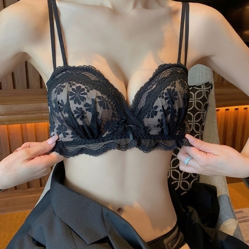Áo Lót Nâng Ngực Không Gọng Phối Ren Phong Cách Quyến Rũ Dành Cho Nữ