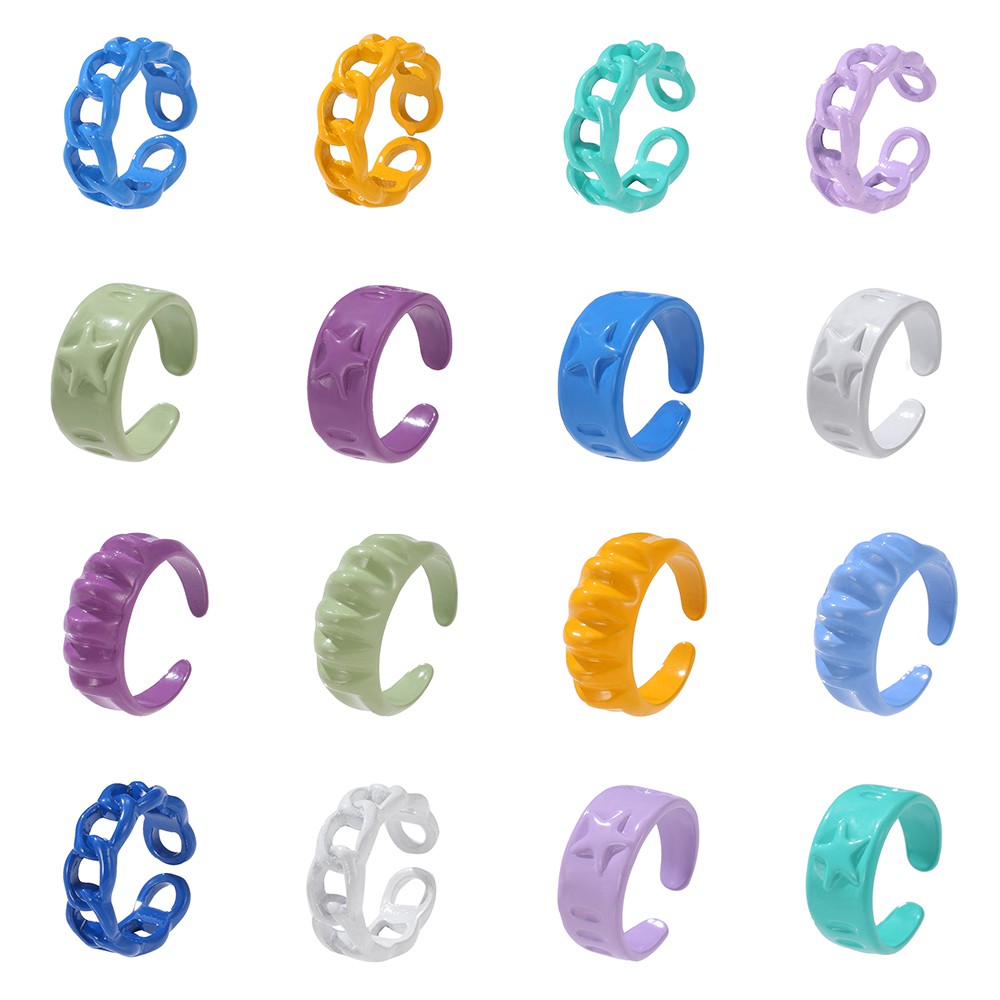 Nhẫn Hở Màu Sắc Ngọt Ngào Phong Cách Hàn Quốc