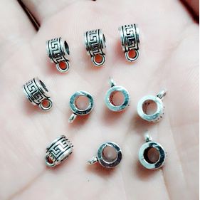 Charm bạc cổ lùa - xỏ ngang : 50g / gói = 23k [ sỉ charm giá rẻ ]