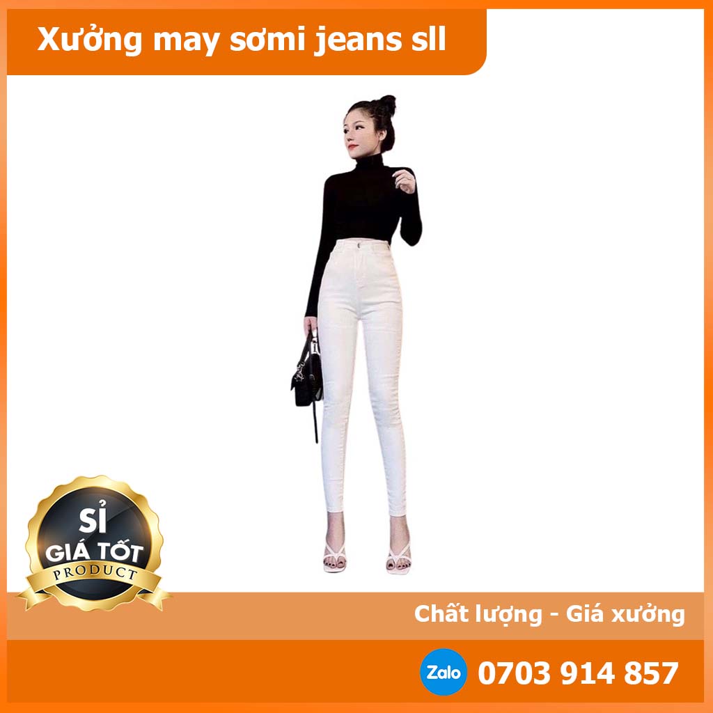 ""XƯƠNG BÁN SỈ ""Quần jean nữ lưng siêu cao chất jean co dãn JG_5020