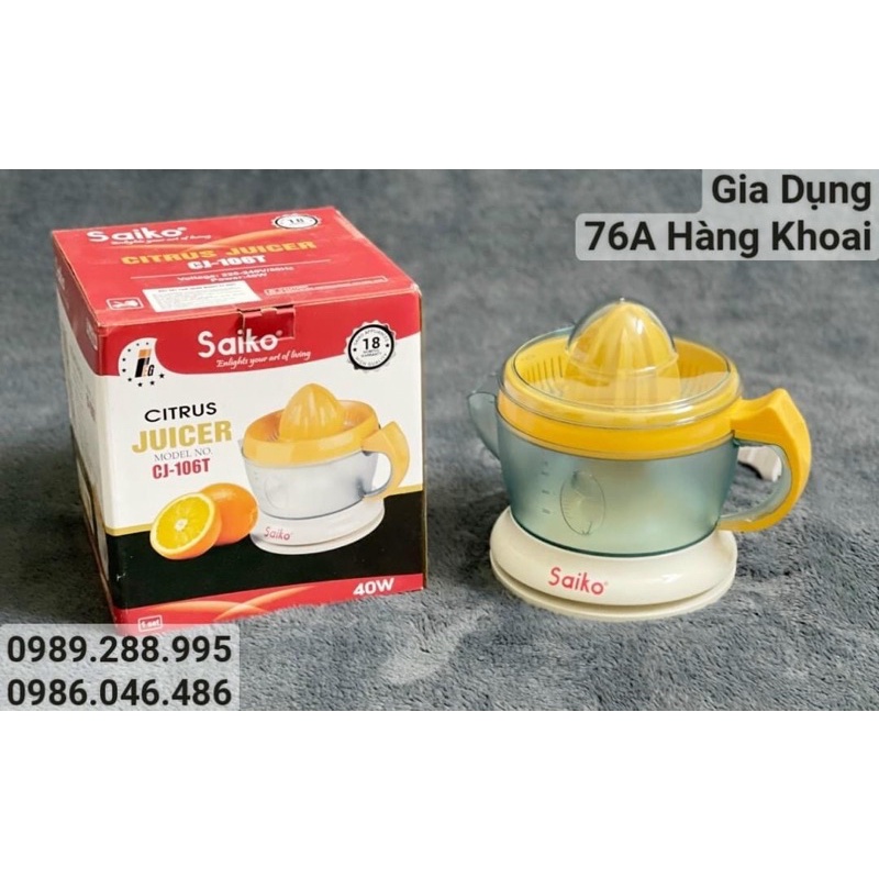 Máy Vắt Cam Cao Cấp SAIKO CJ-106T 40W 600ml Bảo hành 18 tháng - Giadung76ahangkhoai
