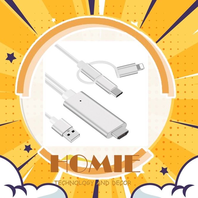Dây cáp chuyển đổi cổng Micro USB,Type C,sang cổng HDMI hỗ trợ xuất hình ảnh 4k 60Hz