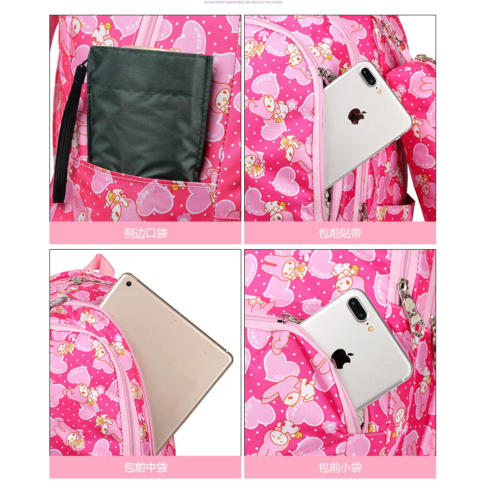 Balo đi học cho bé gái tiểu học có kèm bóp ví đựng bút, cặp sách họa tiết nhí siêu đẹp cho bé cấp 2,3 chất đẹp giá rẻ