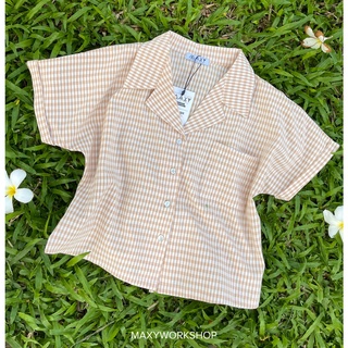 Áo sơ mi nữ cổ vest dạo phố Summer Danton Brown Caro Maxy Workshop
