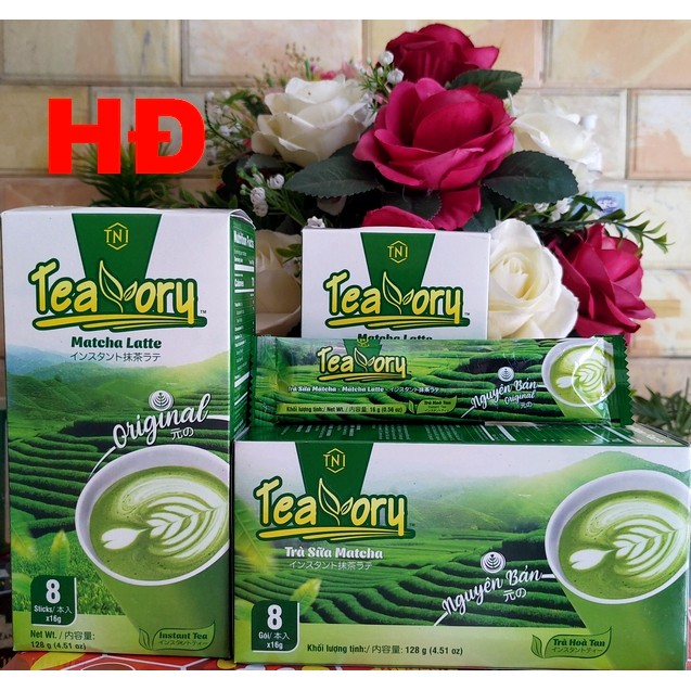 Trà sữa Matcha Teavory King Coffee nguyên bản (hộp 8 gói 16gram)