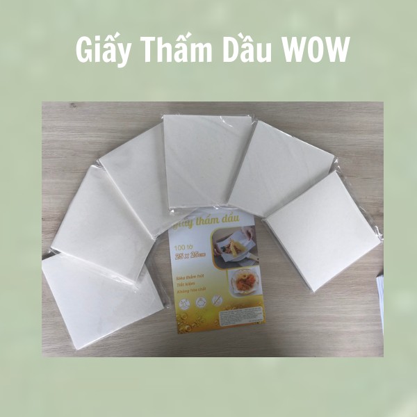 Giấy thấm dầu thực phẩm 100 tờ 25x25cm - Siêu Rẻ, Siêu Thấm Hút